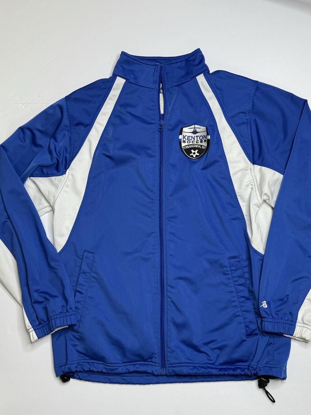 Badger Sport Kenton Soccer Sounders #7 Warm Up Jacket Men’s M Blue White